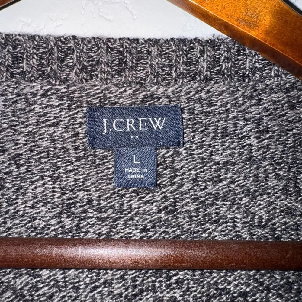 J. Crew Lambswool Blend Charcoal Crewneck Sweater